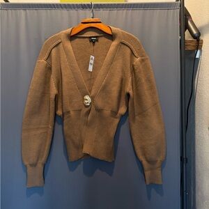 Express Tan Cardigan with Statement Button